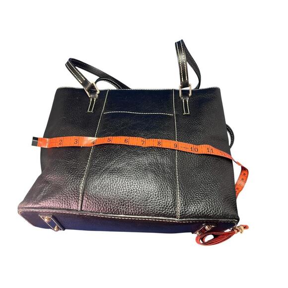 $278 Dooney & Bourke Black Pebbled Leather Lexington Tote Purse Red Lining Duck - Picture 5 of 10